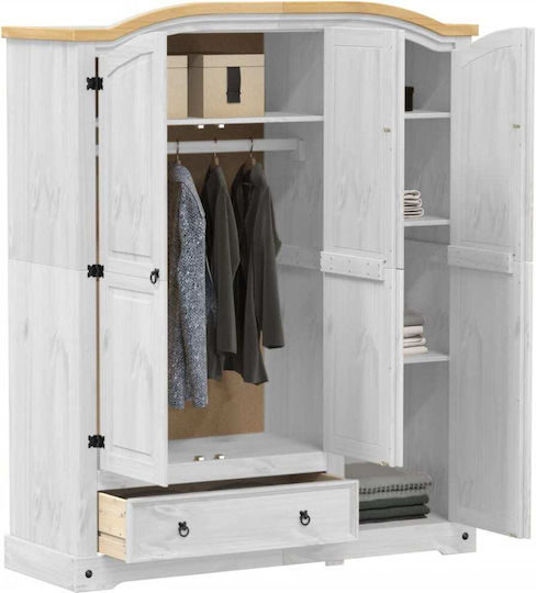 Dreifachtür Kleiderschrank Corona White 151.5x52x186cm