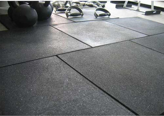 Viking Rubber Gym Exercise Equipment Floor Mat Black 100x100x2cm
