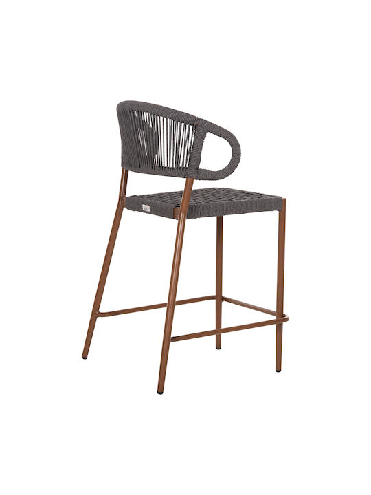 Hocker für Bar Für den Außenbereich aus Aluminium Eulo Gray 1Stück 60x60x99cm