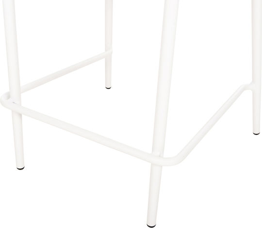 Outdoor Bar Garden Stool Made of Aluminum Eulo White 60x60x99cm