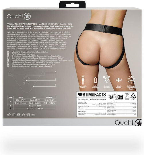Strap-on Vibrating Strap-on Panty Harness Open Back Xs S