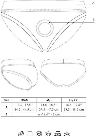 Harness Vibrating Strap-on High-cut Brief Xs S