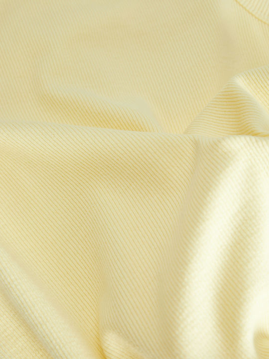Summer Midi Knitted Dress with Tearing Yellow