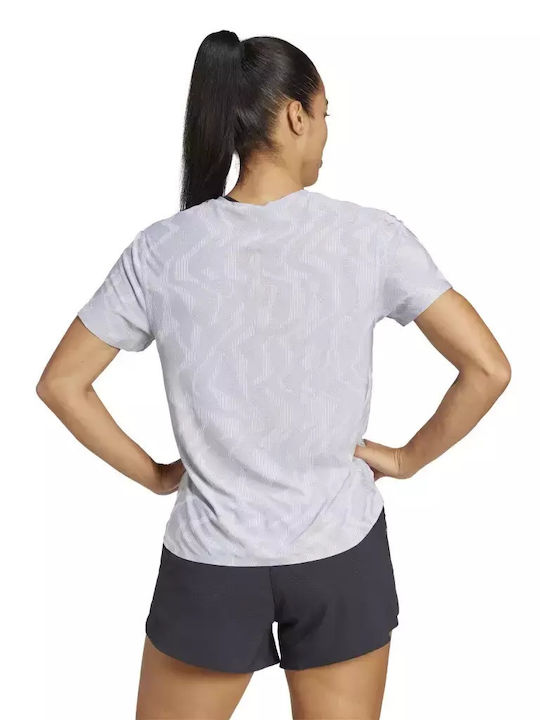 Adidas Damen Sportliche Bluse Kurzärmelig Gray