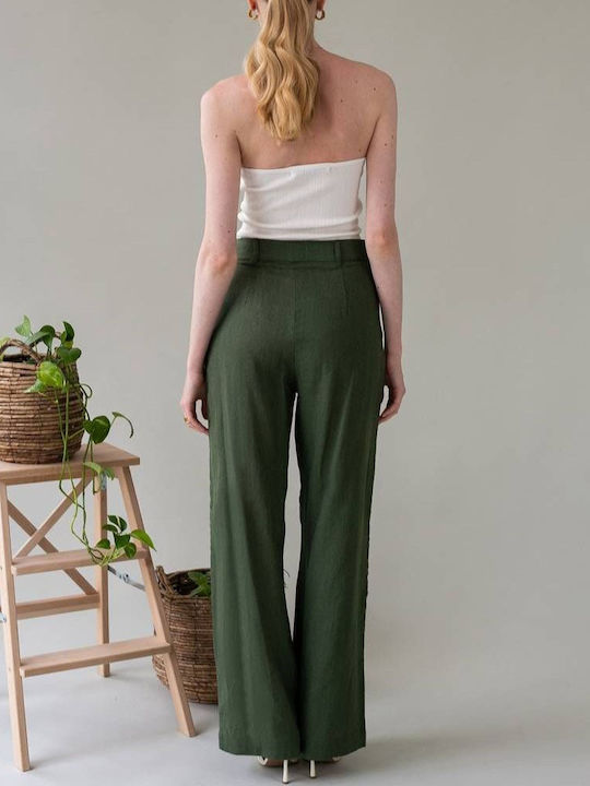 Mind Matter Femei Tesatura Pantaloni Green