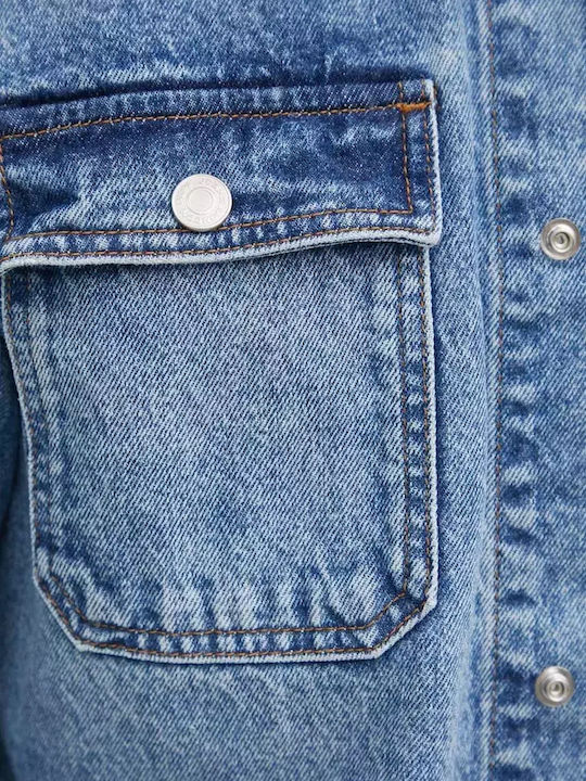 Long Sleeve Denim Overshirt in Regular Fit Blue