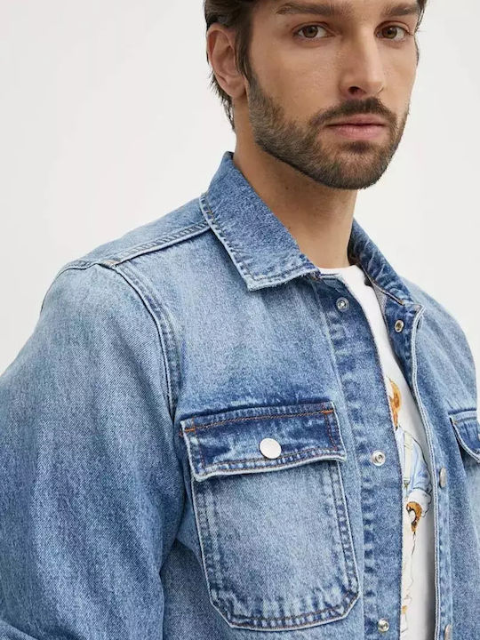 Long Sleeve Denim Overshirt in Regular Fit Blue