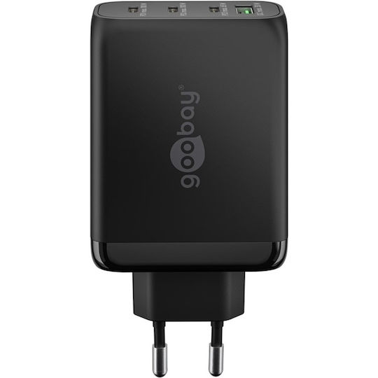 Goobay Φορτιστής Χωρίς Καλώδιο GaN με Θύρα USB-A και 3 Θύρες USB-C 100W Power Delivery / Quick Charge 3.0 Μαύρος (65555)