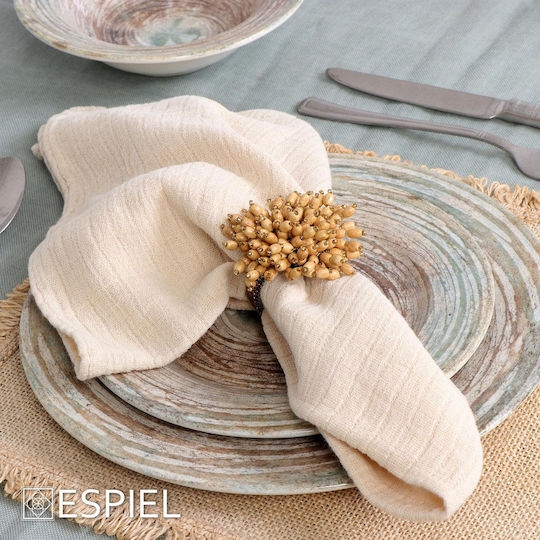Perlenholz Mango-Serviettenring Beige 6,45cm Packung mit 6