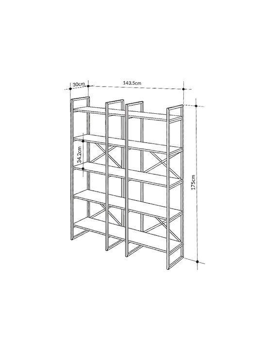 Bibliothek Dusan Sepet Eiche 143.5x30x175cm