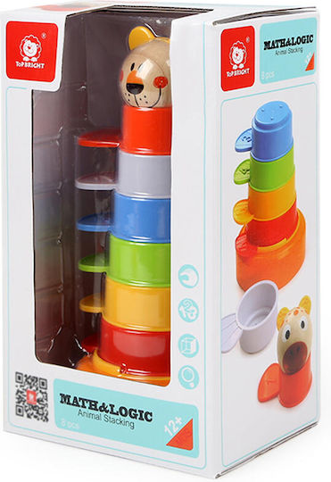 Top Bright Παιχνίδι Πυραμίδα Animal Stacking Tower από Ξύλο για 12+ Μηνών