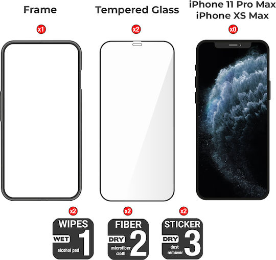 Amdetech 3D Tempered Glass 2buc (iPhone 11 Pro Max)