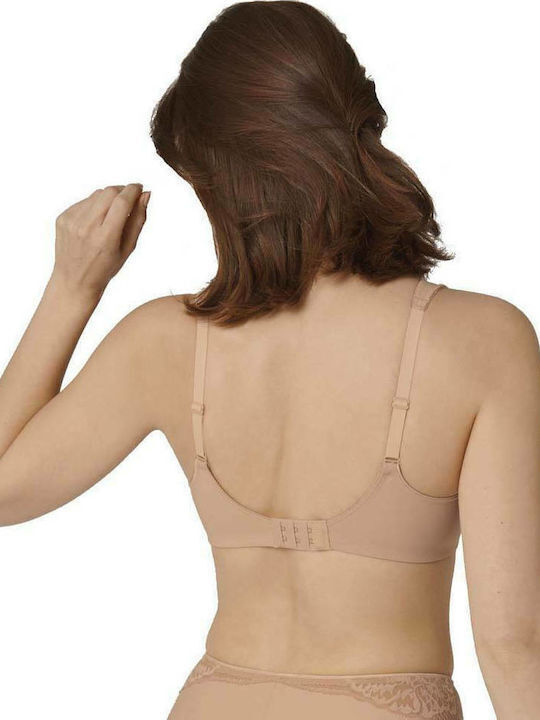 Modern Lace+cotton Bra without Padding Underwire Beige