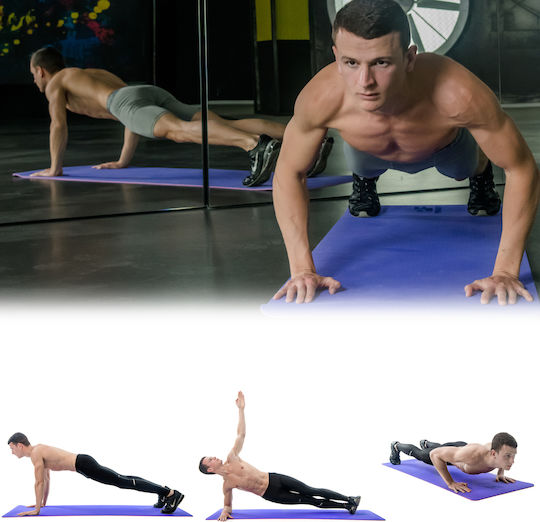 PrimaFit Στρώμα Γυμναστικής Yoga Μωβ (183x61cm)