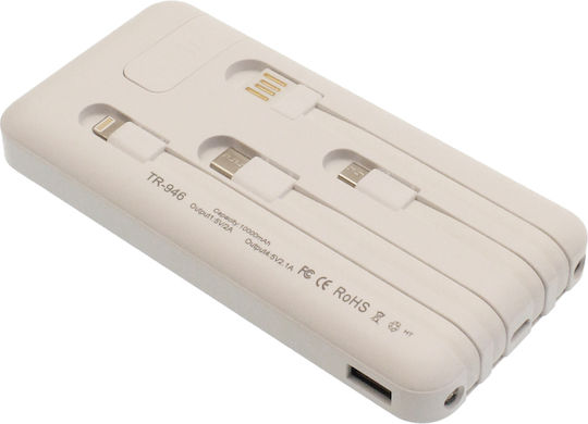 Treqa TR-946 Слънчева Power Bank 10000mAh с USB-A порт Бял