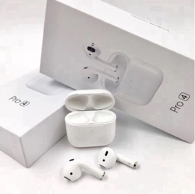 PRO4 Earbud Bluetooth Handsfree Earphones with Charging Case Whitά