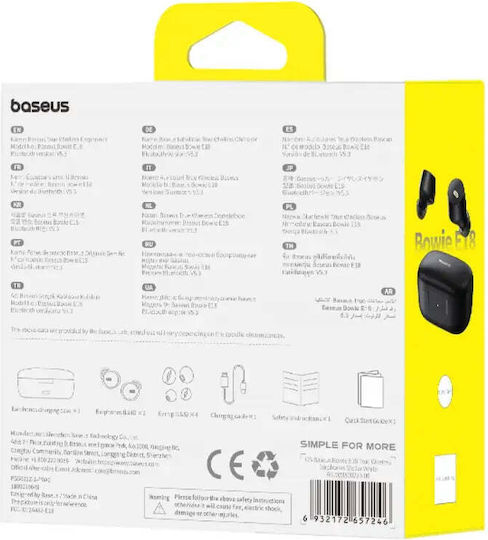 Baseus Bowie E18 In-ear Bluetooth Handsfree Earphones with Sweat Resistance and Charging Case Black