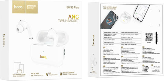 Hoco EW56 Plus In ear Bluetooth хендсфри Слушалки с Кутийка за Зареждане Бял