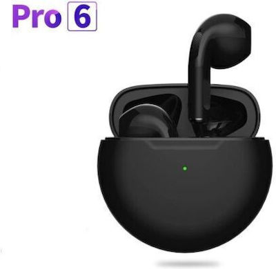 Mini Air Pro 6 In-ear Bluetooth Handsfree Ακουστικά με Θήκη Φόρτισης Μαύρα