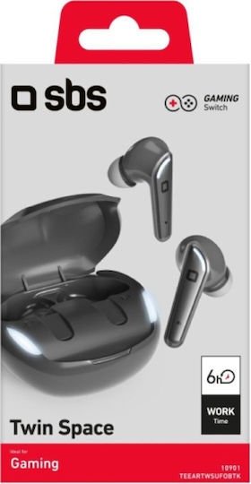 SBS Twin Space In-ear Bluetooth Handsfree Ακουστικά με Θήκη Φόρτισης Black