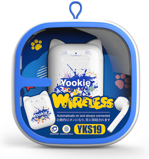 Yookie YKS19 Earbud Bluetooth Handsfree Earphones with Charging Case White