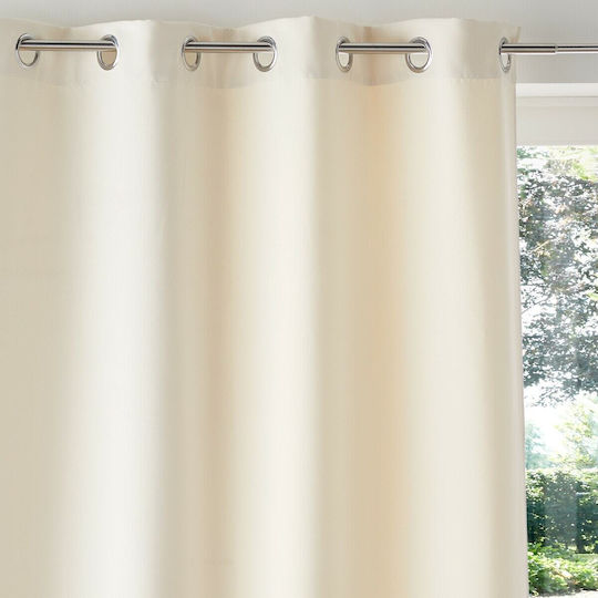 La Redoute Interieurs Κουρτίνα Συσκότισης με Τρουκς Μπεζ 140x350εκ.