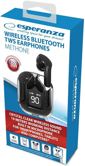 Esperanza EH238K In-ear Bluetooth Handsfree Ακουστικά με Θήκη Φόρτισης Μαύρα