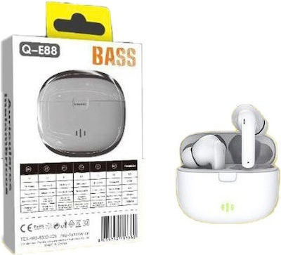 Andowl Q-E88 In-ear Bluetooth Handsfree Ακουστικά με Θήκη Φόρτισης Λευκά