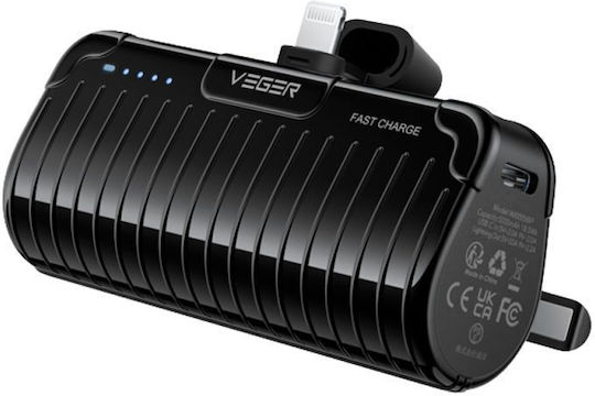 Veger W0558P Power Bank 5000mAh 20W Power Delivery Μαύρο