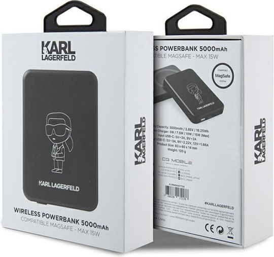 Karl Lagerfeld Outline Ionik MagSafe Power Bank 5000mAh 15W Μαύρο