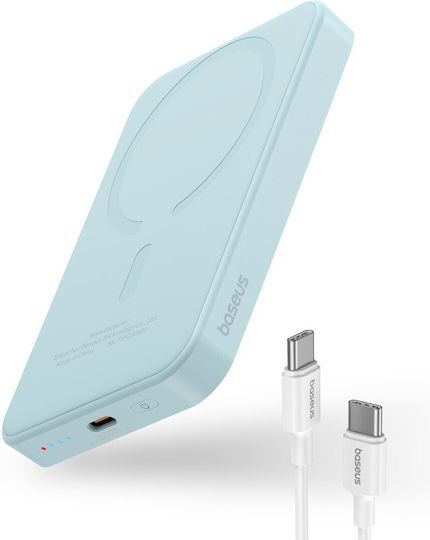 Baseus Magnetic Mini MagSafe Power Bank 5000mAh 20W με Θύρα USB-C Μπλε