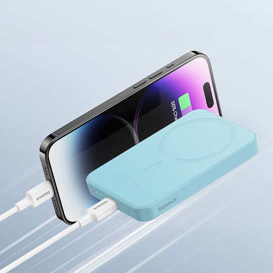 Baseus Magnetic Mini MagSafe Power Bank 5000mAh 20W με Θύρα USB-C Μπλε