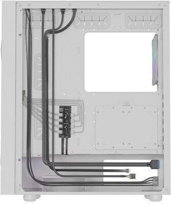 Natec Diaxid 605 Gaming Midi Tower Computer Case with Side Window and RGB Lighting White