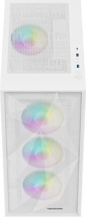 Natec Diaxid 605 Gaming Midi Tower Computer Case with Side Window and RGB Lighting White