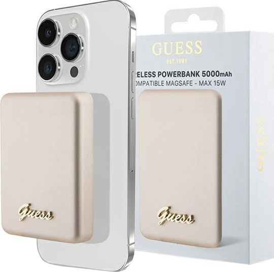Guess Metal Script Logo MagSafe Power Bank 3000mAh 5W Χρυσό