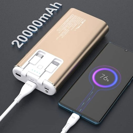 PZX V23 Power Bank 20000mAh с USB-A порт Златист