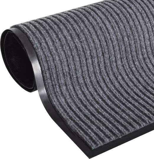 vidaXL Fußmatten Teppich mit rutschfester Unterlage Gray 60x90cm 2Stück