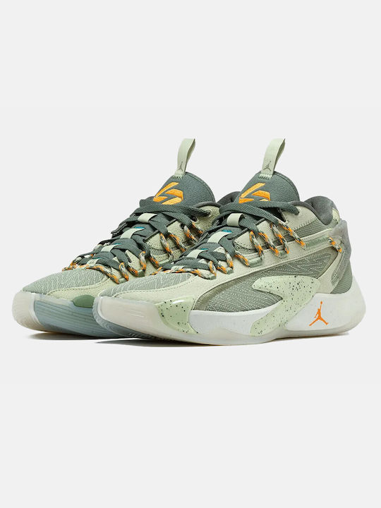 Jordan Luka 2 Niedrig Basketballschuhe Olive Aura / Oil Green / Sea Glass / Vivid Orange