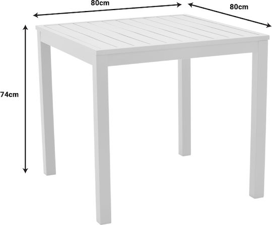 Kliton - Raven 3 Stück Weißes Garten- und Outdoor-Möbelset für kleinen Balkon