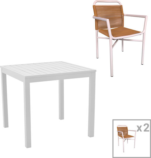 Garten- und Outdoor-Möbelsets für kleinen Raum Kliton - Clutch 3 Stück Weiß
