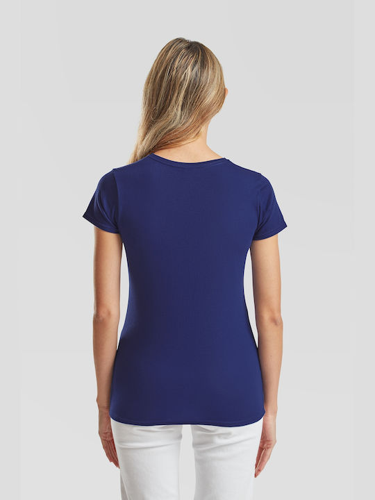 Fruit of the Loom Iconic 150 Femeiesc Tricou Promotional Mânecă Scurtă Albastru cobalt