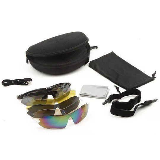 Rockbros Γυαλιά Ποδηλασίας με Μαύρο Σκελετό και Polarized / Διάφανους / Σκούρους Φακούς