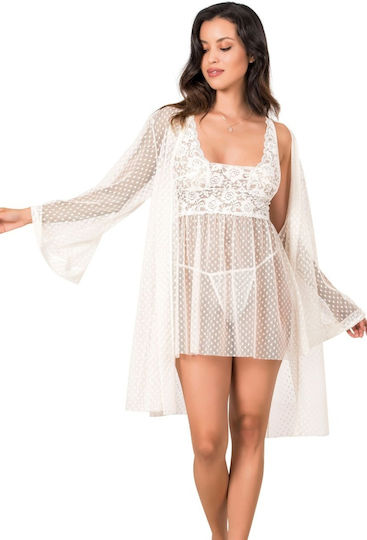 Moongirl Lace Dreams Секси комплект с роба White