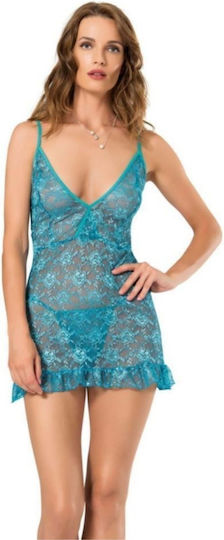 Moongirl 148 Alvina Babydoll & String Set Sexy Babydoll Turquoise
