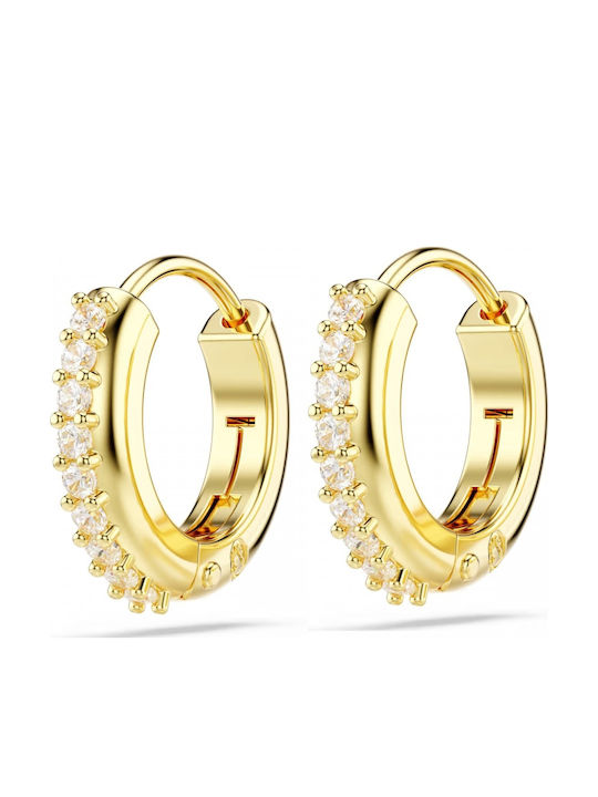 Swarovski Matrix Earrings Hoops Gold Plated with Stones