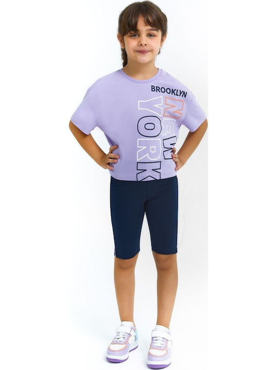 Kinder-Set mit Leggings Sommer 2Stück Flieder