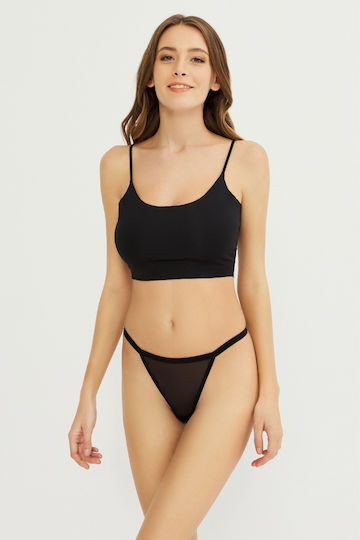 CottonHill Carys CH2103 Γυναικείο Sexy String Μαύρο