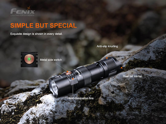 Fenix Wiederaufladbar Taschenlampe LED IP68 mit maximaler Helligkeit 800lm Schwarz