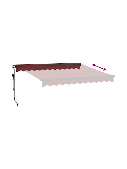 vidaXL Terrace Wall Tent with LED Light Burgundy 3x2.5cm