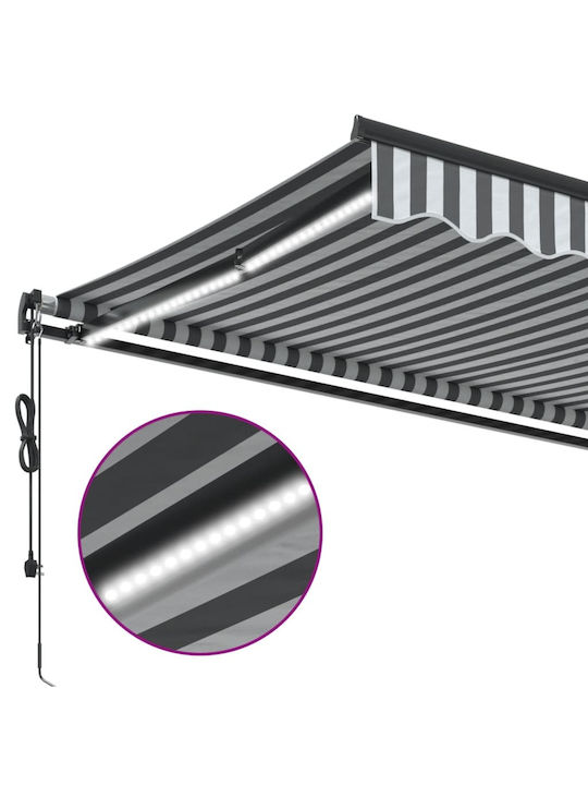 vidaXL Zelt Terrasse mit LEDs & Wind Sensor Gray 3x2.5m
